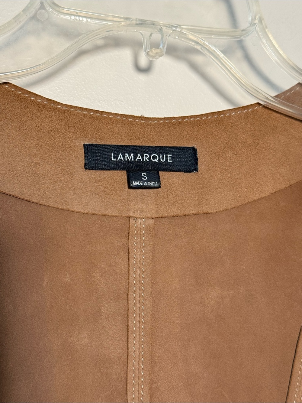 Lamarque light brown Suede Sonia Fringe Vest - Picture 5 of 9